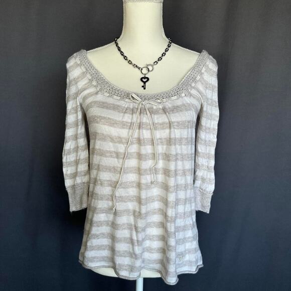 y2k abercrombie striped babydoll sweater - Picture 3 of 6